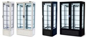 Kühlvitrine mit 4 Sichtfenstern und LED-Beleuchtung
