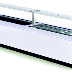 Beheizte Selbstbedienungs-Warmhaltevitrine 199 x 110 x 125 mit 5GN 1/1