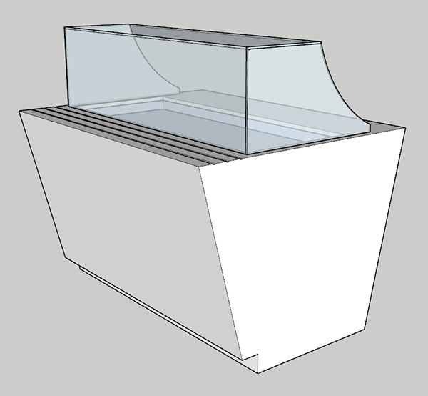 Beheizte Warmhaltevitrine Serie 110 für Selbstbedienung mit 5 GN 1/1 Fächern