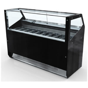 Gekühlte Konditoreivitrine Serie 70 mit LED-Beleuchtung und Luftzirkulation