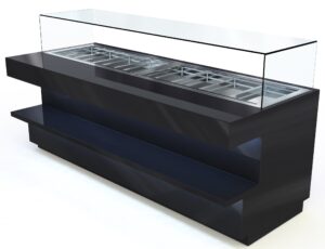 Beheizte kompakte Selbstbedienungs-Wandvitrine für Gastronomie
