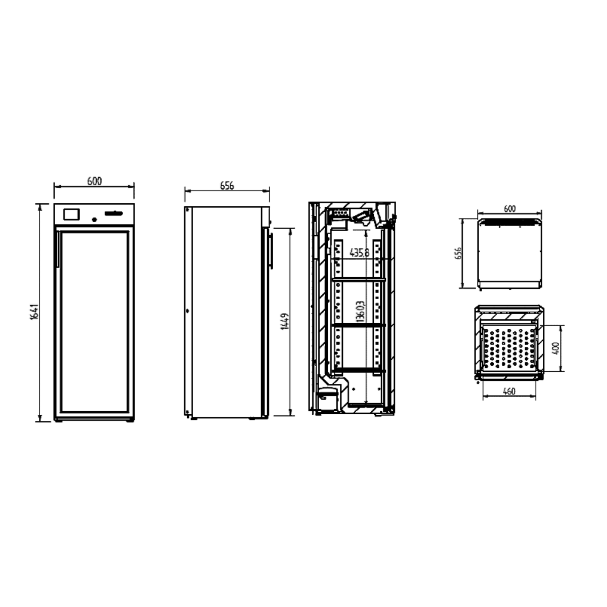 Reifeschrank Dry Ager 1 Glastür 600mm x 656mm x 1641mm – Bild 2