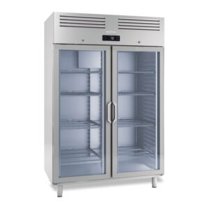 GN 2/1 AGB 700/1400L Kühl- und Gefrierschrank mit Glastür