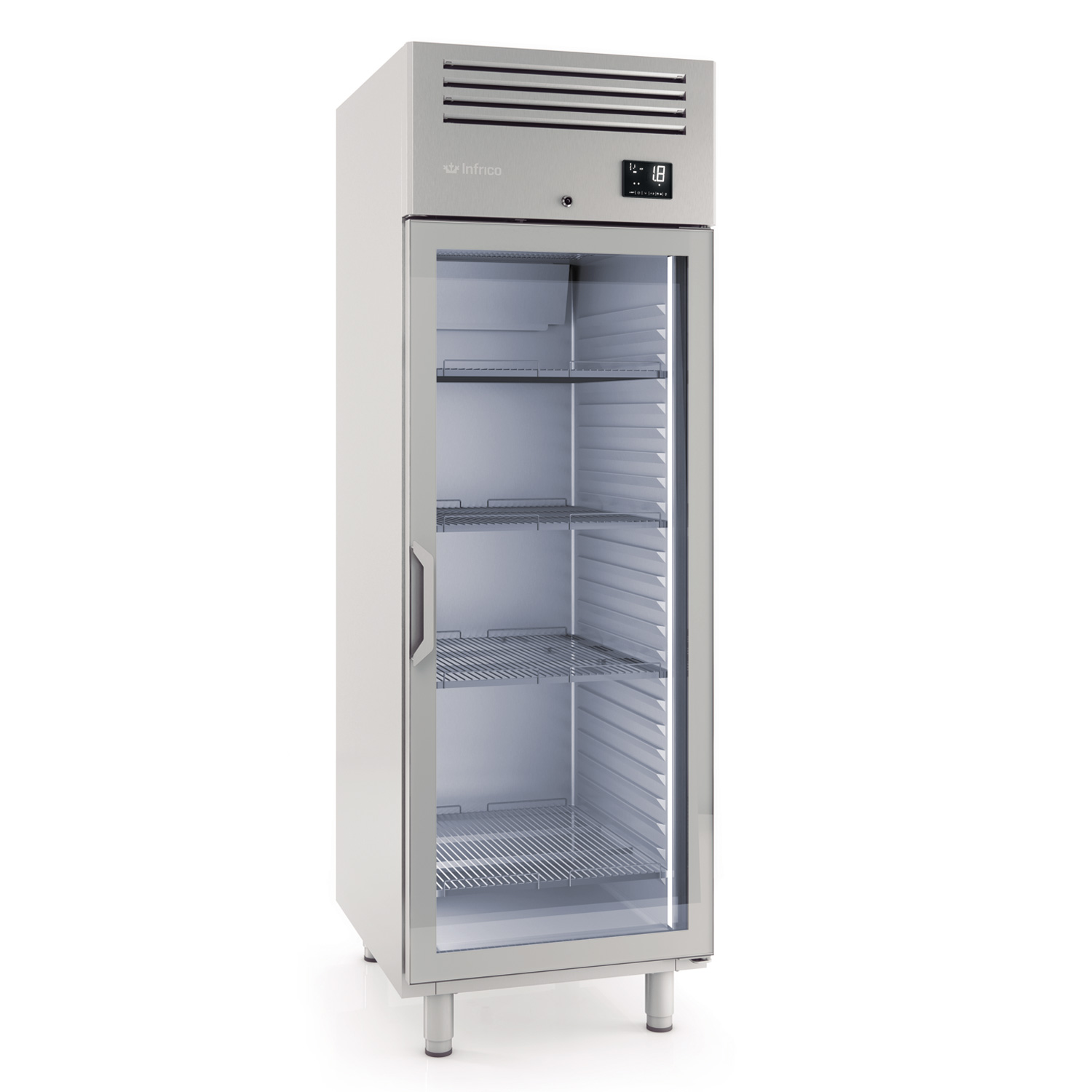 GN 2/1 AGB 700/1400L Kühl- und Gefrierschrank mit Glastür