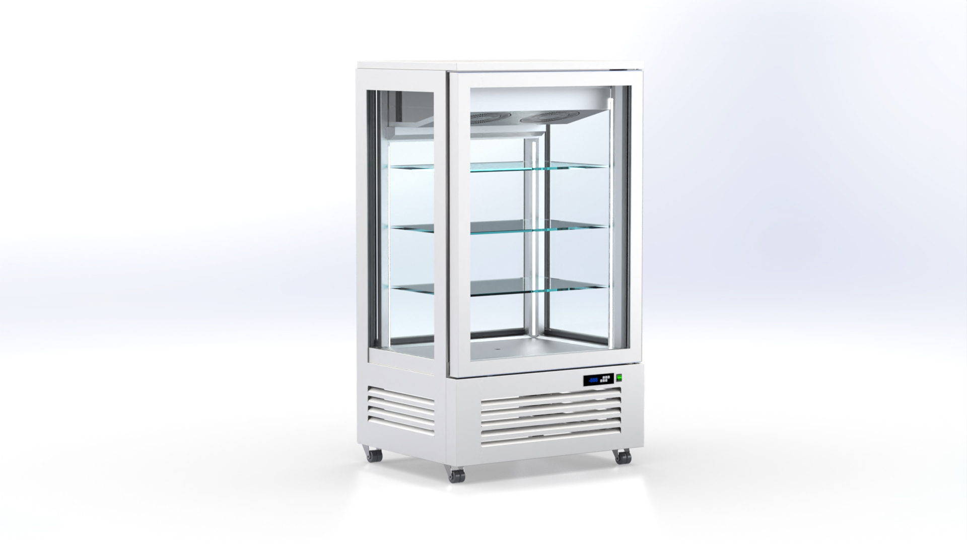 Kühlvitrine mit 4 Sichtfenstern und LED-Beleuchtung