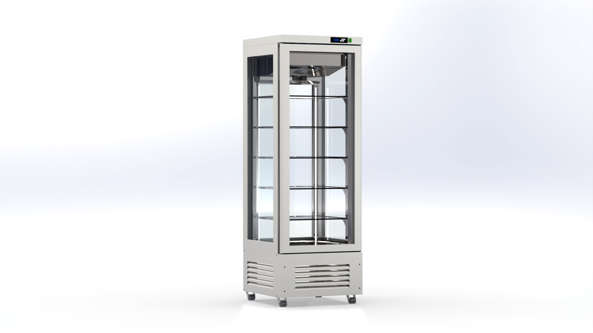 Kühlvitrine mit 4 Sichtfenstern und LED-Beleuchtung