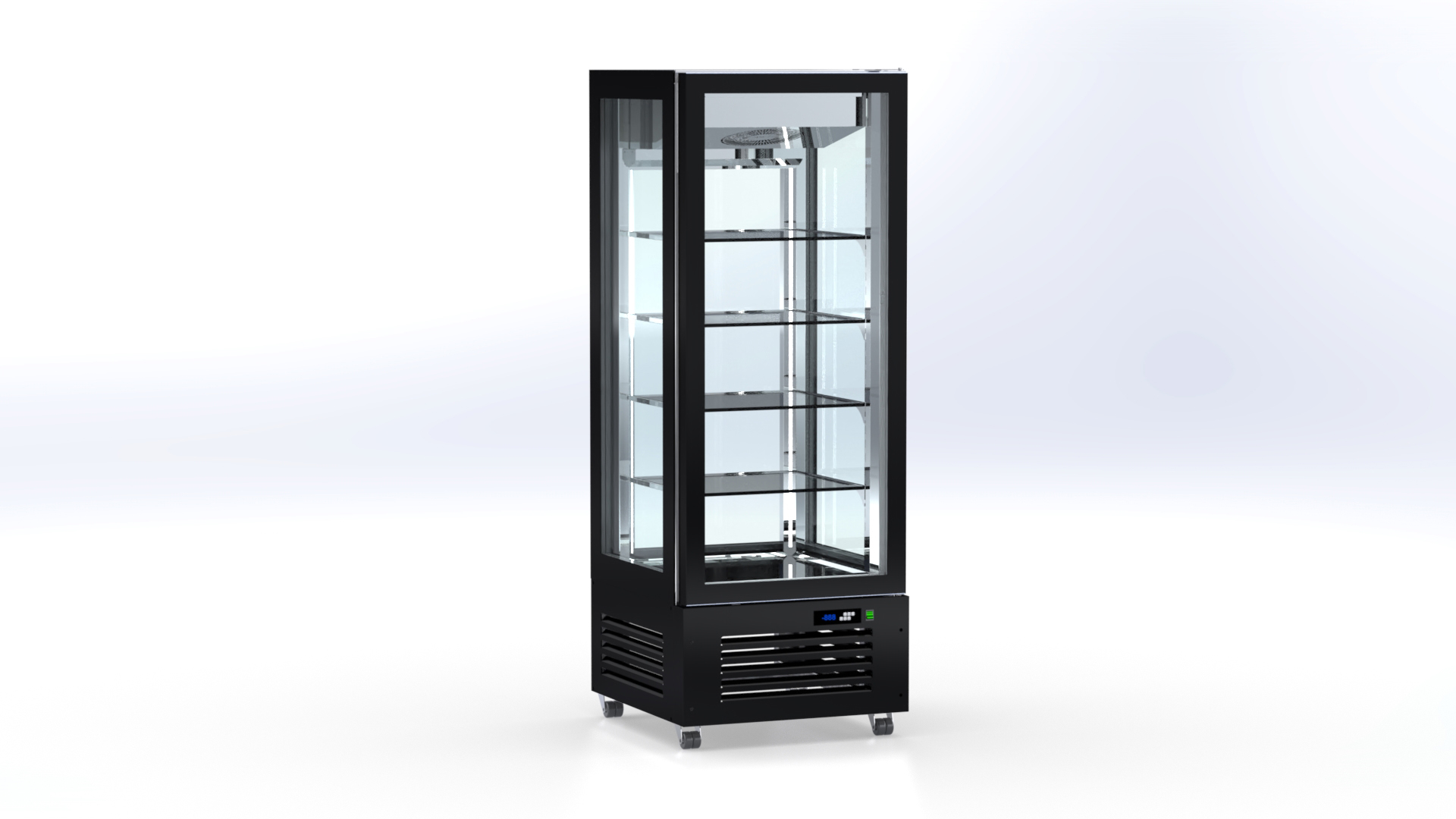 Kühlvitrine mit 4 Sichtfenstern und LED-Beleuchtung