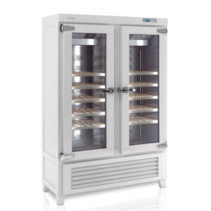 Weinkühlschrank EVV200MX mit Vintage-Holzdekor und 2 Glastüren