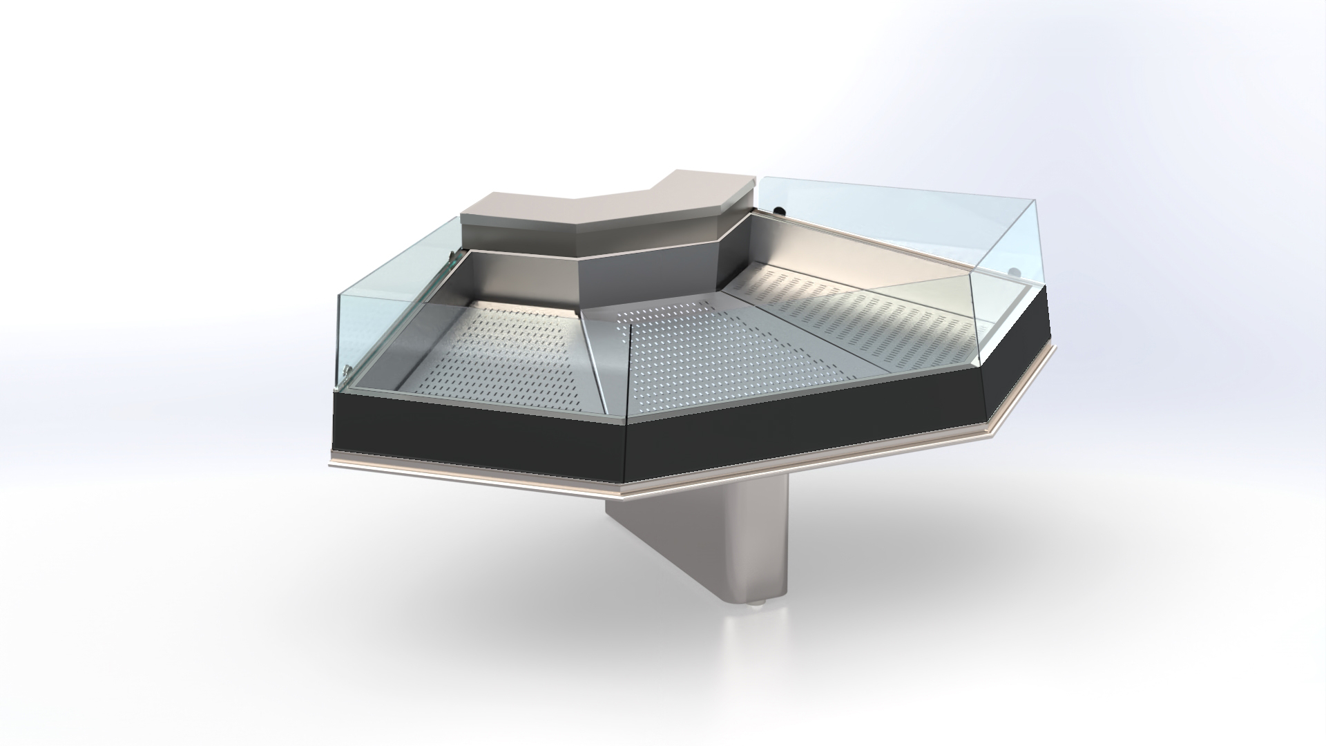 Ecktisch für Fisch 160x160x95 cm für die Gastronomie