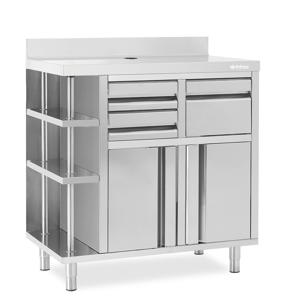 INFRICO MCAF1000CI Edelstahl-Arbeitstisch mit Unterbau