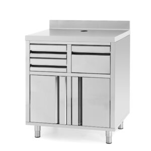 INFRICO MCAF820 Edelstahl-Arbeitstisch mit höhenverstellbaren Füßen