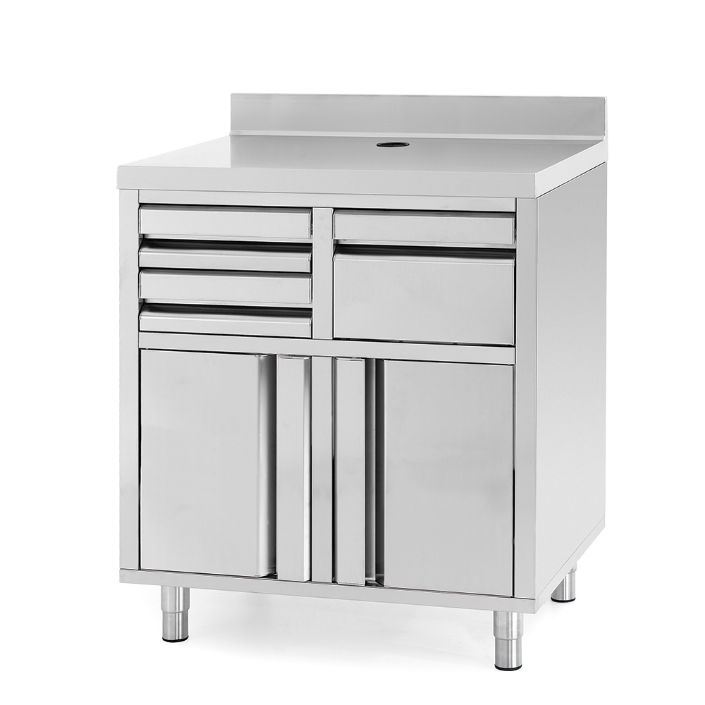 INFRICO MCAF820 Edelstahl-Arbeitstisch mit höhenverstellbaren Füßen