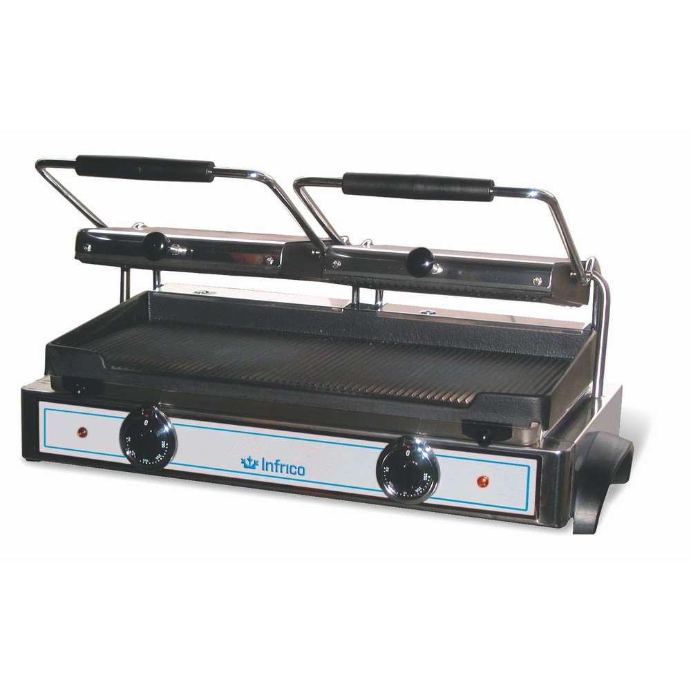 Elektrogrill GR82 mit Edelstahlrahmen und Gusseisenplatten