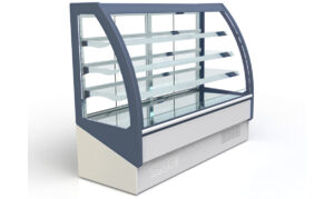 Kühlvitrine Nutri Art 200x80x140 mit Corian-Dekoration und LED-Beleuchtung
