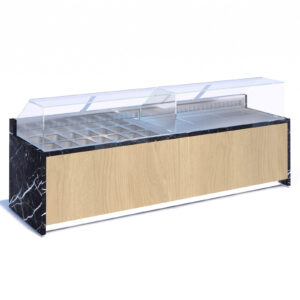 Beheizte Vitrine „Sotto Bancalina“ 108x90x115 mit dekorativen Elementen