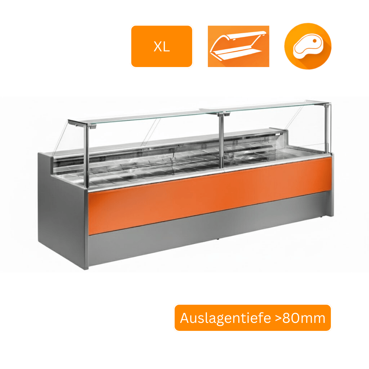 PORTHOS XL Fleischtheke Plug-in Kühltheke Frontansicht