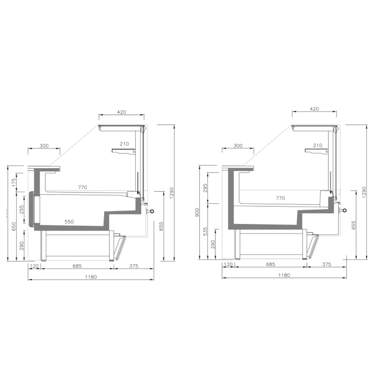PTM Barcelona L Fleischtheke - modulare Kühltheke mit oder ohne Unterbaukühlung – Bild 4