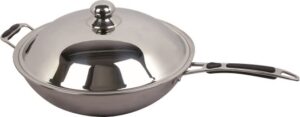 Edelstahl Induktionswokpfanne für Gastronomie und Gewerbe