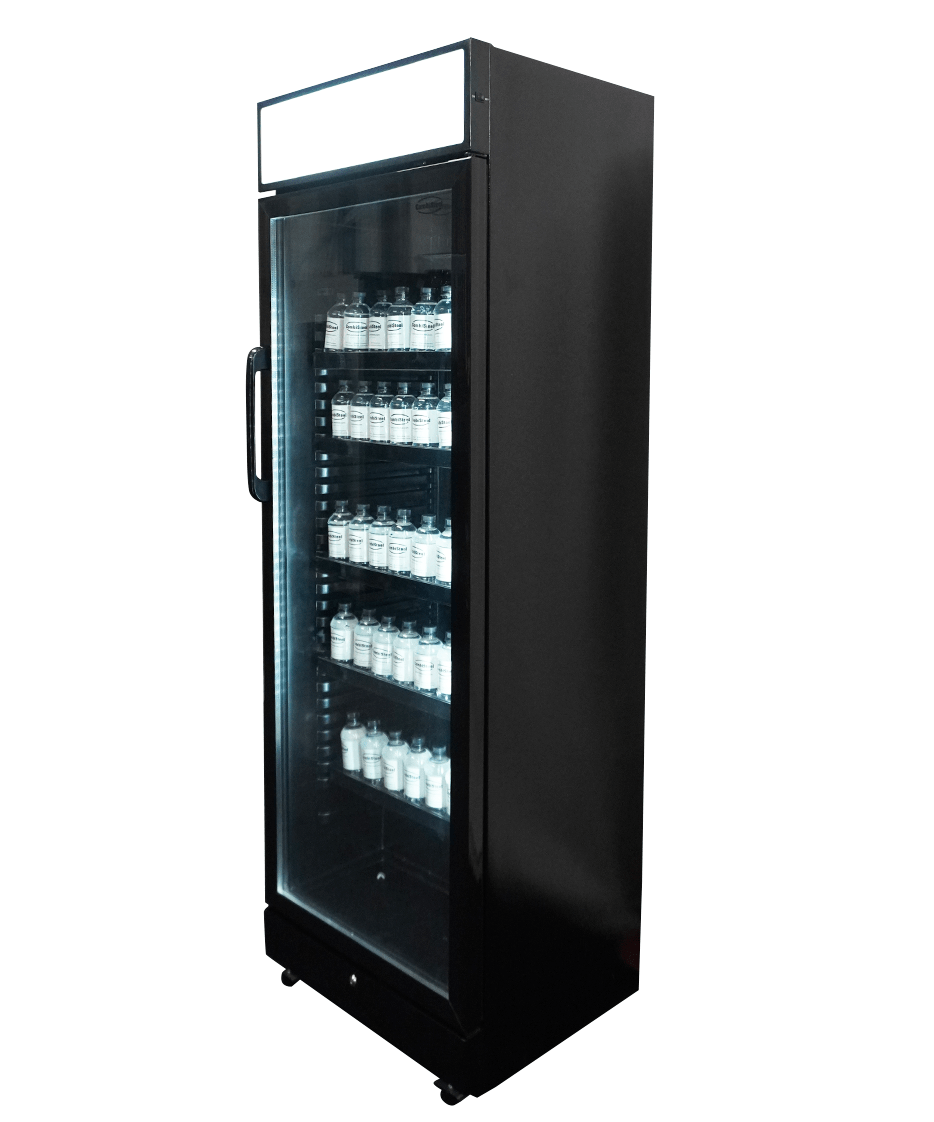 Glastürkühlschrank schwarz mit Canopy SVE-450 BLC