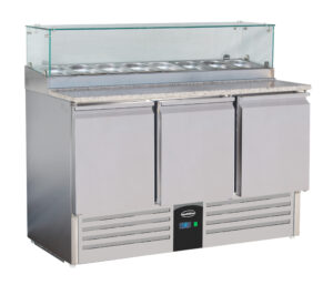 Pizzatisch mit Glas für Gastronomie und Gewerbe