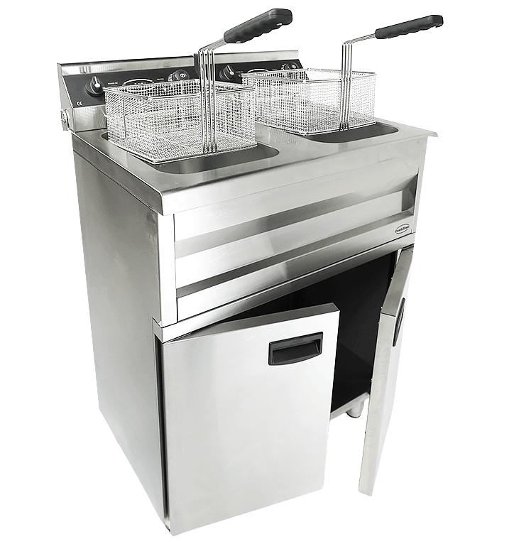 Freistehende Elektro-Friteuse mit 2 x 9 Litern