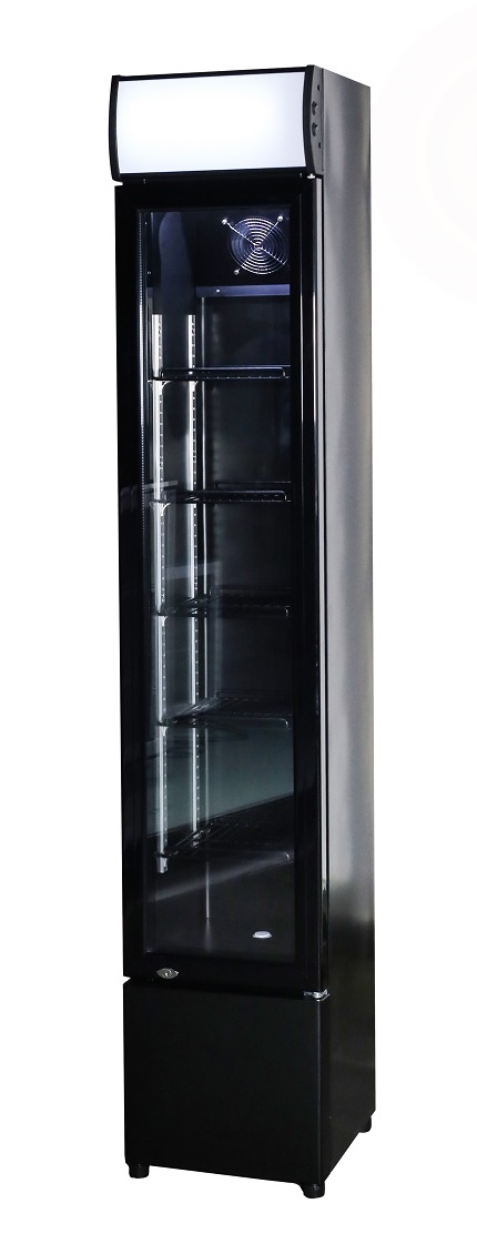 Schmaler Kühlschrank mit Glastür