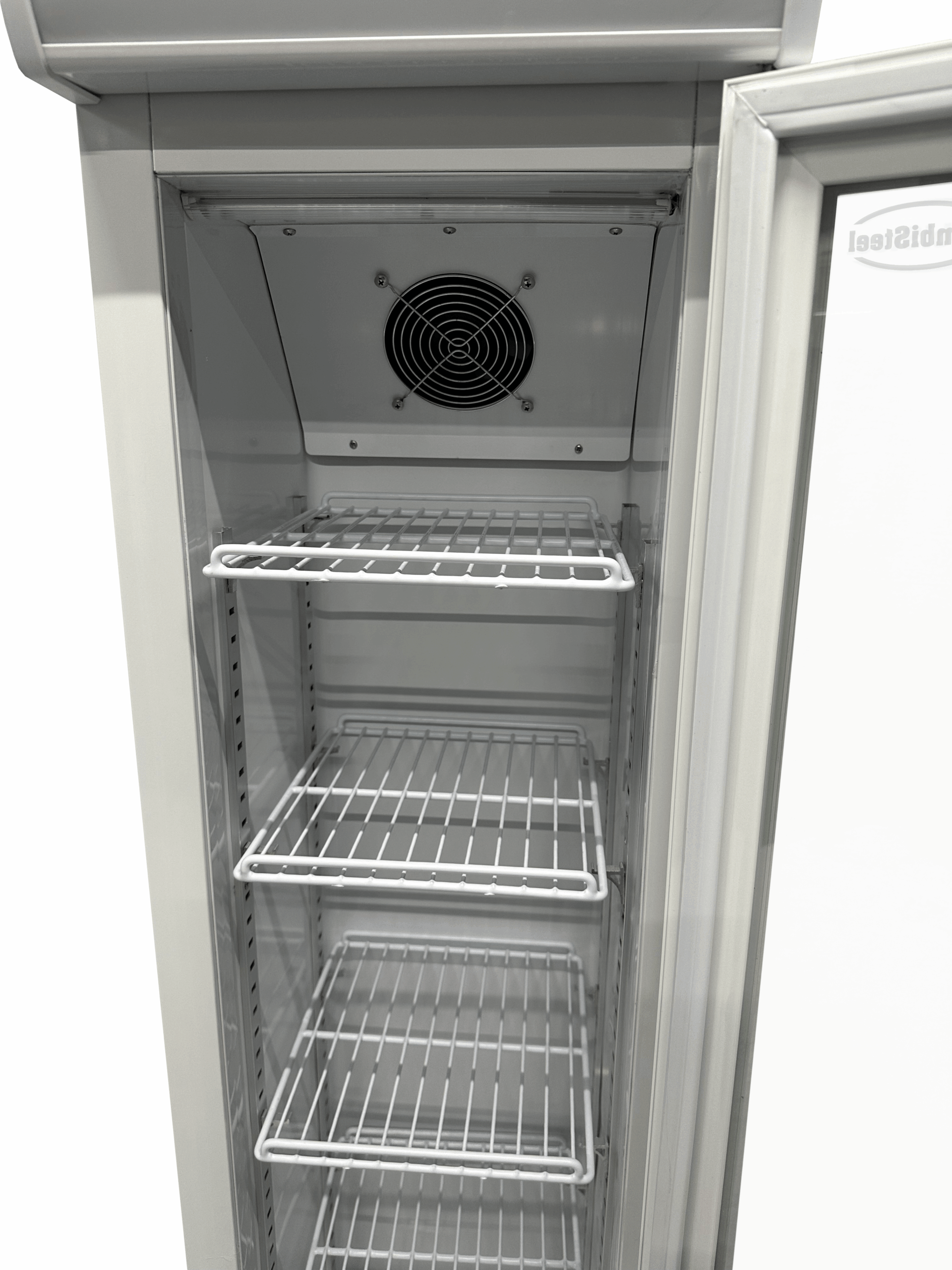 Schmaler Kühlschrank mit Glastür für Gewerbe: 105 Liter
