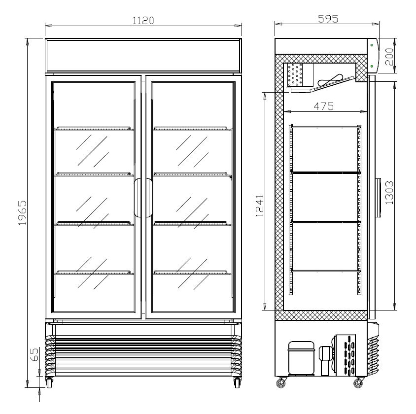 Gastro Kühlschrank mit Schiebeglastüren BEZ-750 SL