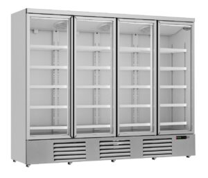 Kühlschrank mit 4 Glastüren für Gastronomie und Verkauf