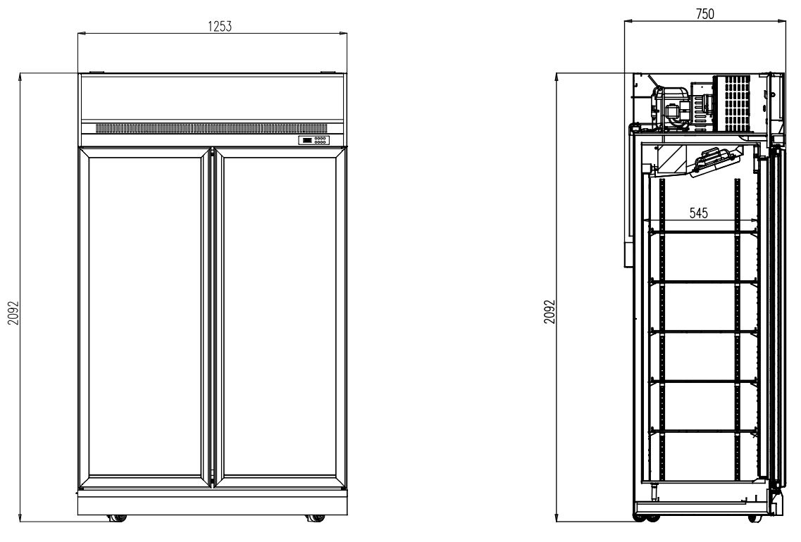 gewerbekühlschrank | kühlschrank mit glastüren | kühlschrank für gastronomie | präsentationskühlschrank