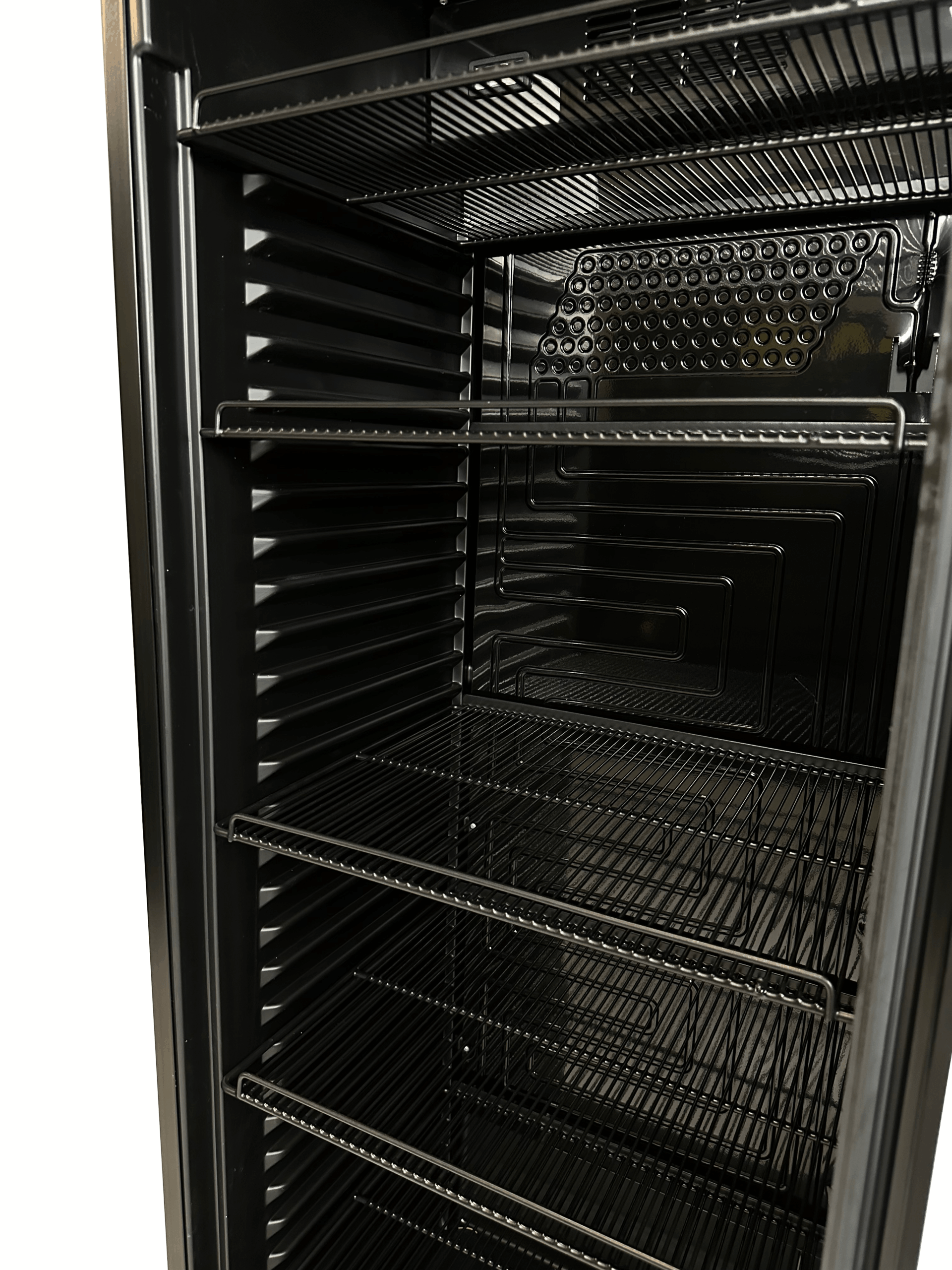 Freistehender Gastro Kühlschrank mit 1 Glastür in Schwarz