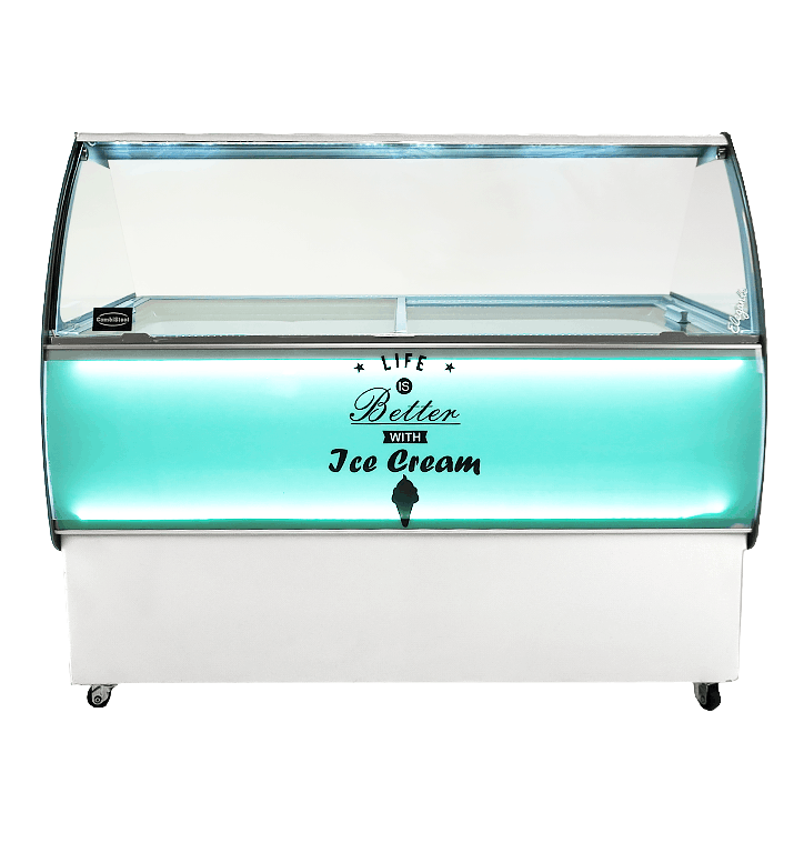 Professionelle Speiseisvitrine Bali 9x5 ltr mit statischer Kühlung