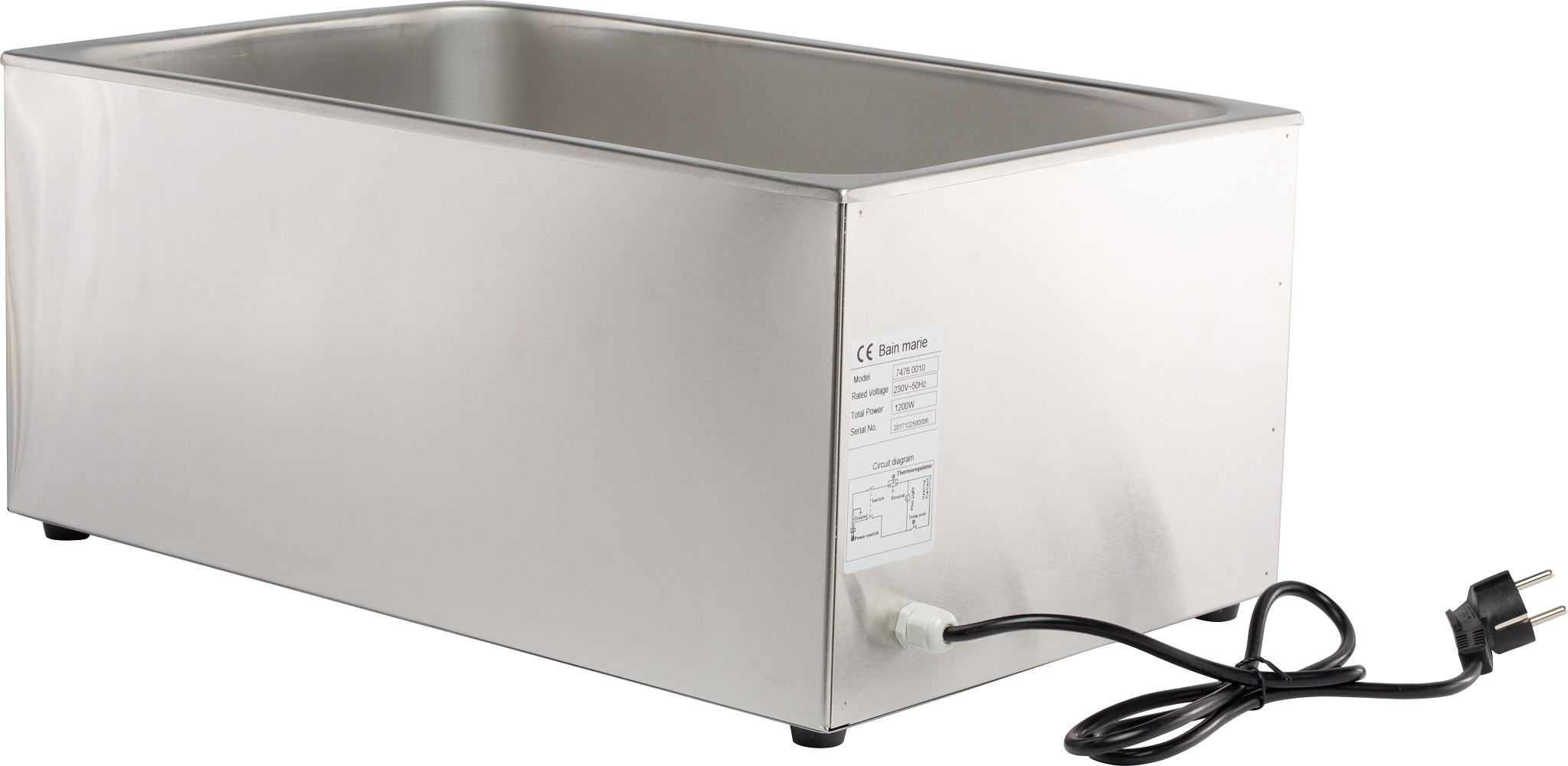 Elektrischer Bain-Marie GN 1/1 aus Edelstahl mit 1