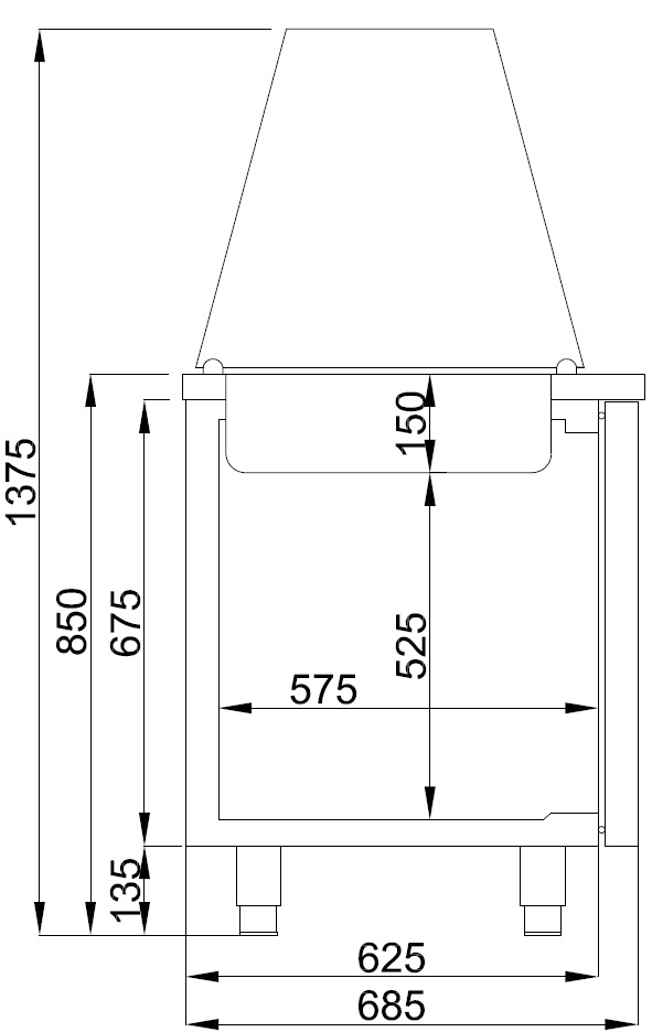 Saladette Gastro 3 Türen | 4x 1/1 GN