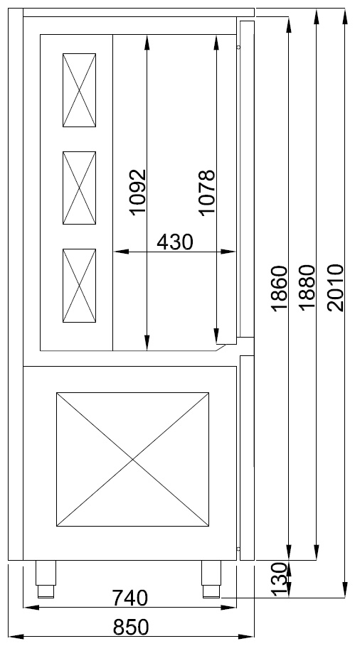 Schnellkühler 15x 1/1 GN freistehend