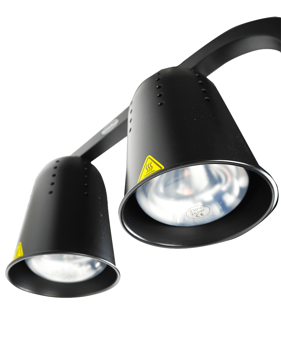 Wärmelampe Schwarz mit 2 Lampen – Bild 6
