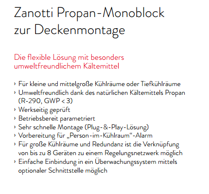 ZANOTTI Propan-Monoblock BPC 2224YA11X 13,3 m³ – Deckenmontage / Tiefkühlung 230V – Bild 3