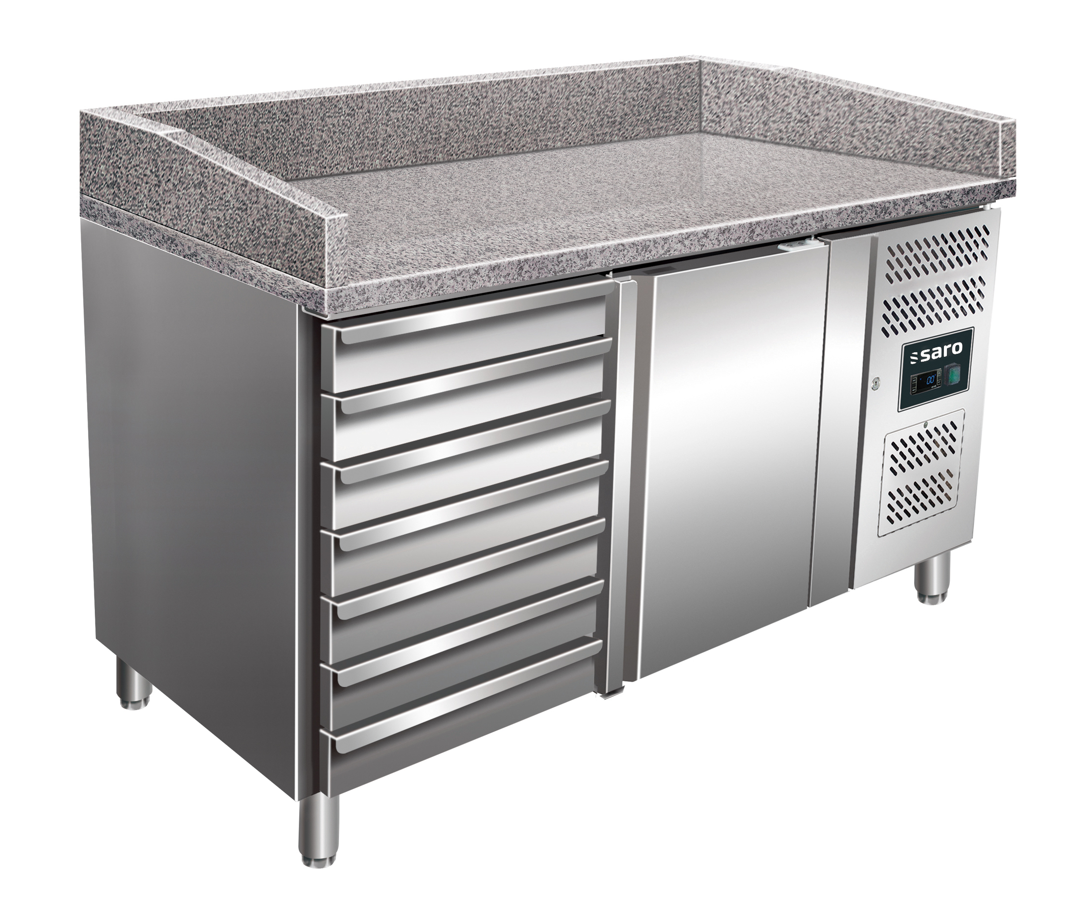 SARO Pizzatisch, 1 Tür + 7 Schubladen, Modell MARGA PZ 1610 TN - SARO Artikel 323-10911