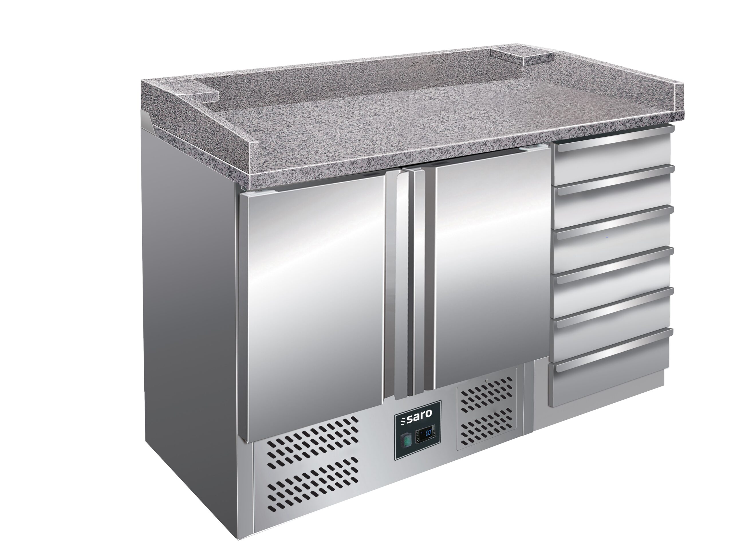 SARO Pizzatisch, 2 Türen + 6 Schubladen, Modell PZ 9001 - SARO Artikel 323-1515