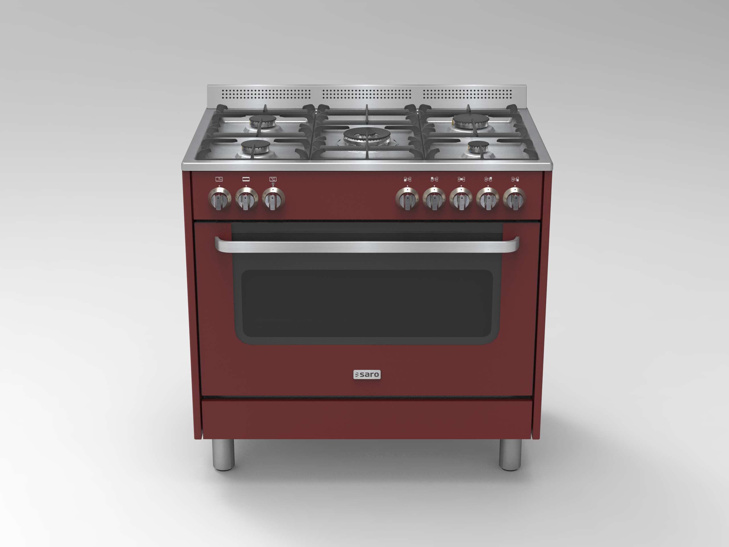 SARO Multifunktionsherd Gas/Elektro Modell TS95C61LVI bordeaux - SARO Artikel 331-10555 Detailansicht 2