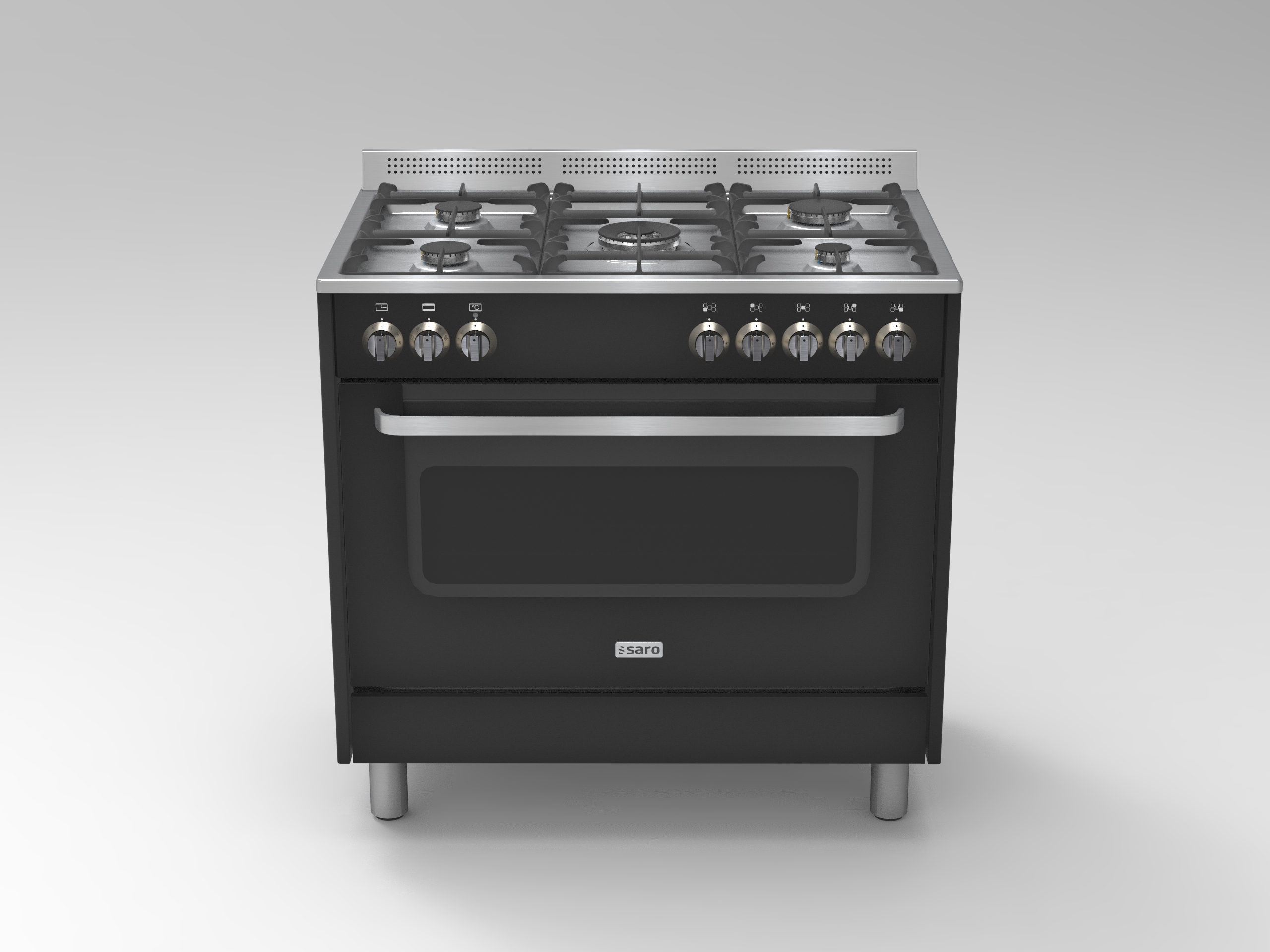 SARO Multifunktionsherd Gas/Elektro Modell TS95C61LNE schwarz - SARO Artikel 331-1155 Detailansicht 2