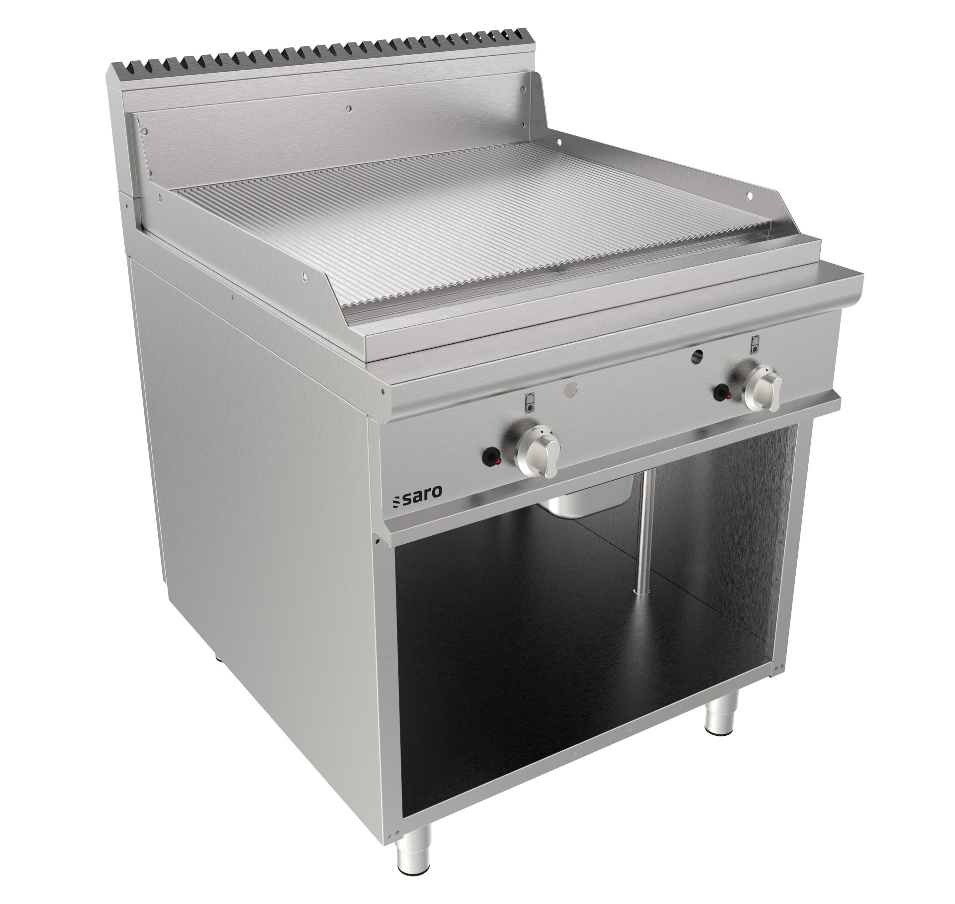 SARO Gasgriddleplatte 800 mm breit Standgerät gerillt Modell LQ / FTG4BAR - SARO Artikel 423-8640