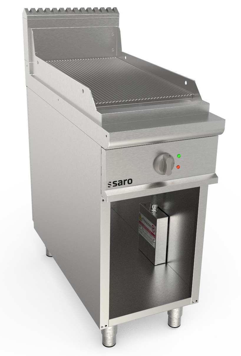 SARO Elektrogriddleplatte 400 mm breit Stand gerillt Modell LQ / FTE2BAR - SARO Artikel 423-8730