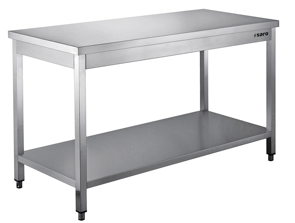 SARO Edelstahltisch zerl. Unterblatt - B 1600 x T 600 mm - SARO Artikel 456-6020