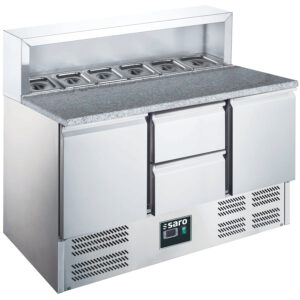 SARO Pizzatisch, 2 Türen + 2 Schubladen, mit Aufsatz, Modell EPS 903 2/2 - SARO Artikel 465-1055