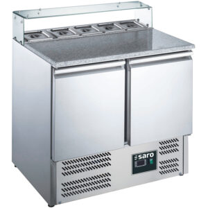 SARO Pizzatisch, 2 Türen, Glasaufsatz, Modell EPS 900G - SARO Artikel 465-1060
