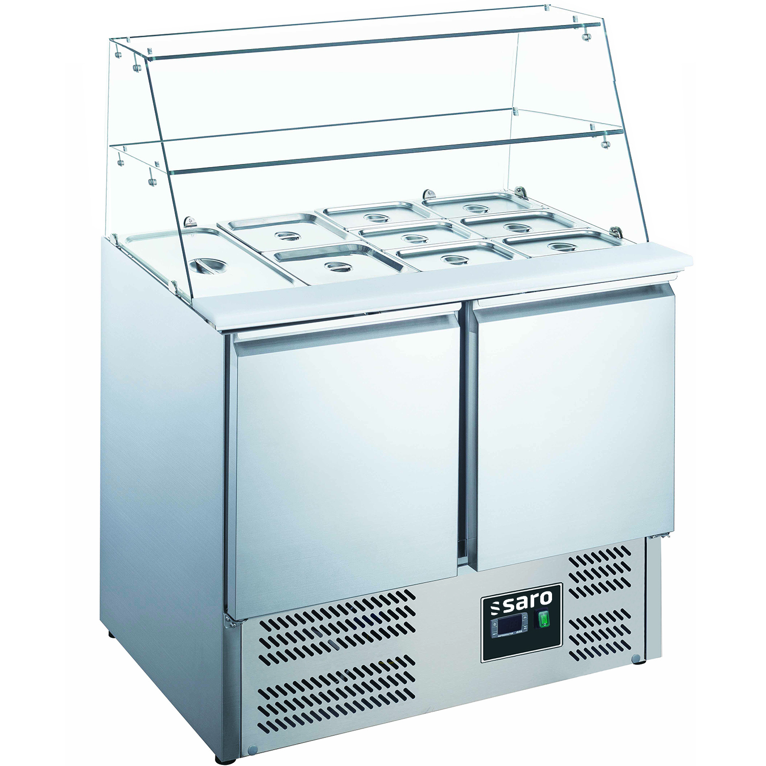 SARO Saladette, 2 Türen, mit Glasaufsatz, Modell ES 900 G - SARO Artikel 465-1085