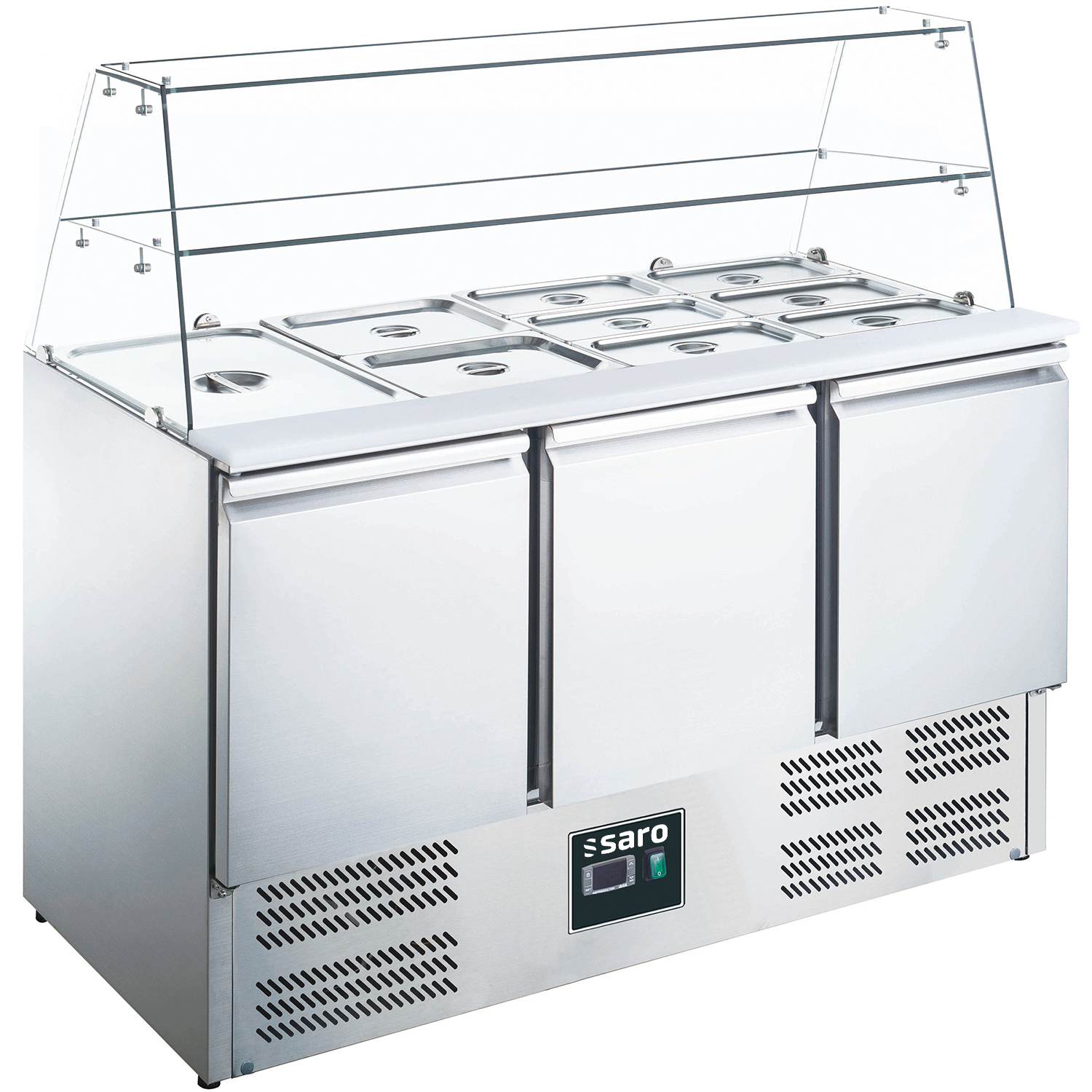 SARO Saladette, 3 Türen, mit Glasaufsatz, Modell ES 903 G - SARO Artikel 465-1090
