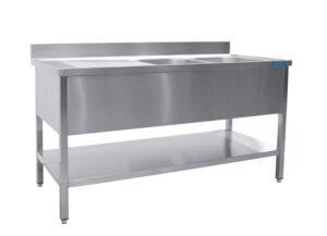 SARO Spültisch 2 Becken, rechts - B 1200 x T 600 mm - SARO Artikel 600-2535R