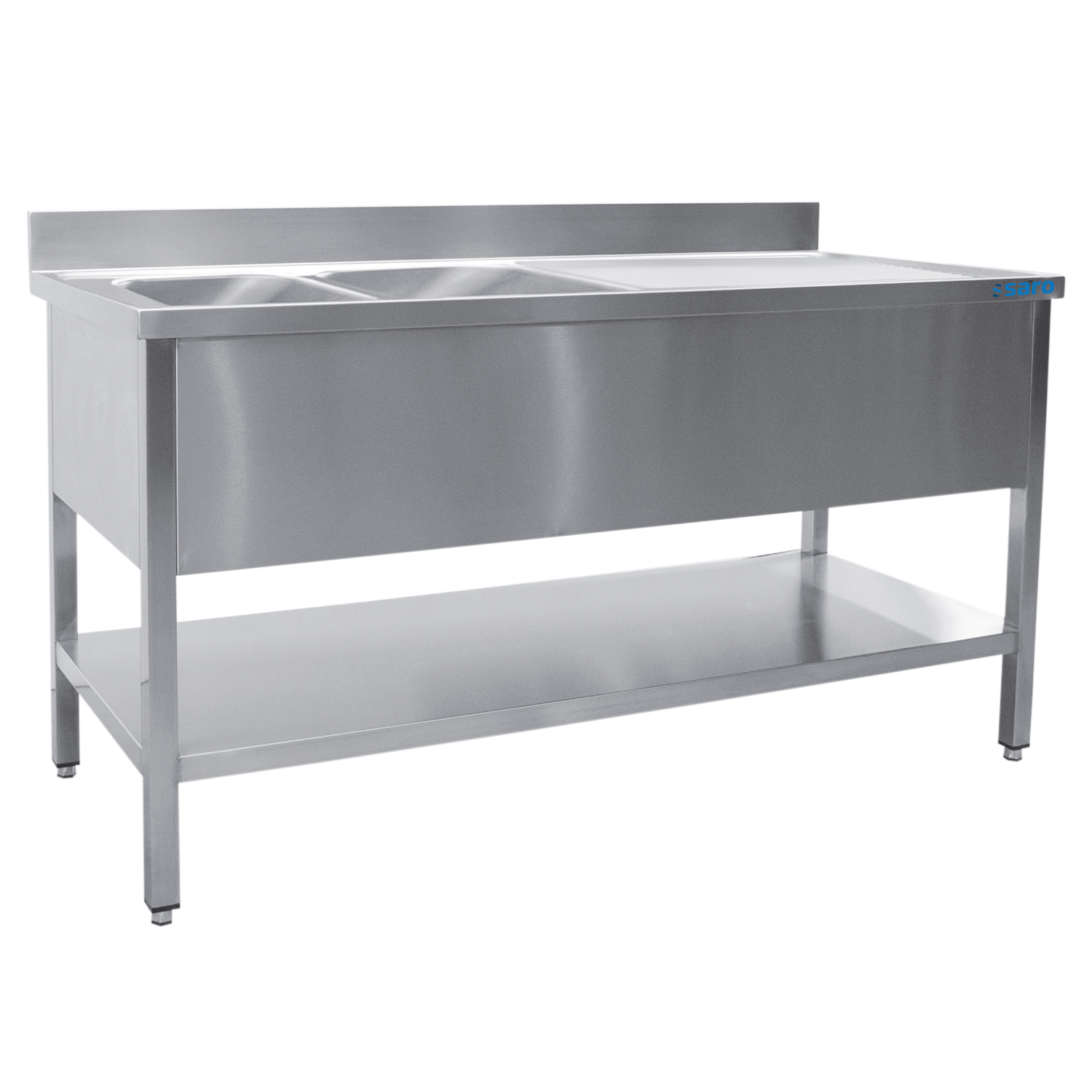 SARO Spültisch 2 Becken, links - B 1600 x T 600 mm - SARO Artikel 600-2545L
